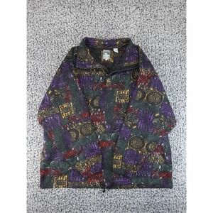 McIntosh & Seymour Fleece Pullover‎ Mens Large Multi-Color Tribal Aztec 1/4 Zip